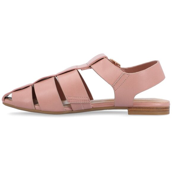 Journee Collection Womens Cailinna Caged Buckle Square Toe Flats Mauve Pink 8 US - Picture 2 of 6